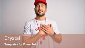  Presentation with whistle - Cool new slides with young-handsome-lifeguard-man backdrop and a coral colored foreground