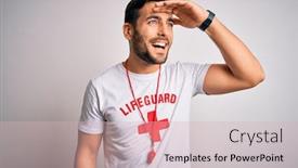  Presentation with lifeguard - Slide deck featuring young-handsome-lifeguard-man background and a lemonade colored foreground
