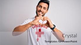  Presentation with cross love - Cool new presentation with young-handsome-lifeguard-man backdrop and a light gray colored foreground