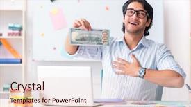  Presentation with interior design office - Presentation theme consisting of young handsome male designer working background and a lemonade colored foreground