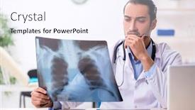  Presentation with working - PPT layouts with young-handsome-male-doctor-working background and a sky blue colored foreground