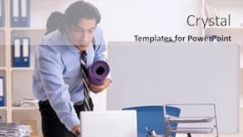  Presentation with exercises - Slide set enhanced with young-handsome-male-employee-doing background and a sky blue colored foreground