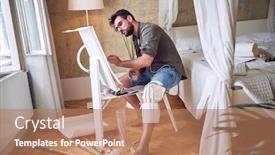  Presentation with inspiration - Colorful theme enhanced with young-handsome-male-painter-hit backdrop and a coral colored foreground