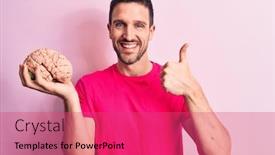  Presentation with brain memory - Slide deck consisting of young-handsome-man-asking background and a red colored foreground