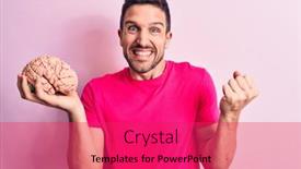  Presentation with brain memory - Theme enhanced with young-handsome-man-asking background and a red colored foreground