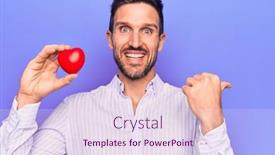  Presentation with purple heart - Audience pleasing PPT layouts consisting of young-handsome-man-asking backdrop and a sky blue colored foreground