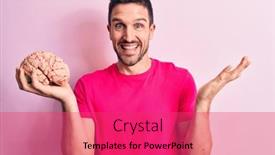  Presentation with brain memory - Audience pleasing presentation design consisting of young-handsome-man-asking backdrop and a red colored foreground