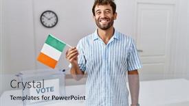  Presentation with political campaign - Presentation enhanced with young-handsome-man-at-political background and a lemonade colored foreground