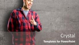  Presentation with eyes - Presentation theme featuring young-handsome-man-blinking-eyes background and a gray colored foreground