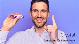  Presentation with temperature - Colorful presentation enhanced with young-handsome-man-controlling-temperature backdrop and a light blue colored foreground