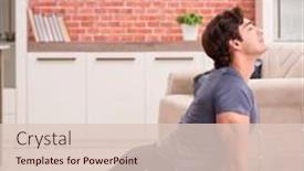  Presentation with sport - PPT theme consisting of young-handsome-man-doing-sport background and a lemonade colored foreground