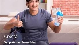  Presentation with sport - Presentation enhanced with young-handsome-man-doing-sport and a tawny brown colored foreground