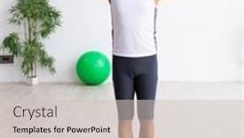  Presentation with sport - PPT layouts enhanced with young-handsome-man-doing-sport background and a soft green colored foreground