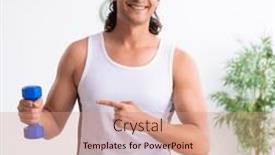  Presentation with sport - Presentation theme having young-handsome-man-doing-sport background and a coral colored foreground