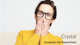  Presentation with body language - PPT theme featuring young-handsome-man-dressed background and a yellow colored foreground