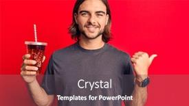  Presentation with drinking glass - PPT theme consisting of young-handsome-man-drinking-glass background and a dark gray colored foreground