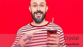  Presentation with drinking glass - Amazing presentation theme having young-handsome-man-drinking-glass backdrop and a red colored foreground