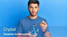  Presentation with loss - PPT layouts enhanced with young-handsome-man-eating-measure background and a teal colored foreground