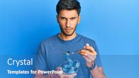  Presentation with loss - Slide deck enhanced with young-handsome-man-eating-measure background and a teal colored foreground