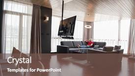  Presentation with television watching - Beautiful slides featuring young handsome man enjoying free backdrop and a  colored foreground