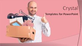  Presentation with box - Slide deck featuring young-handsome-man-fired-holding background and a coral colored foreground