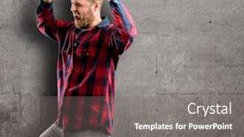  Presentation with energy power - Beautiful presentation featuring young-handsome-man-happy backdrop and a gray colored foreground