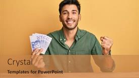  Presentation with swedish - Colorful slide deck enhanced with young-handsome-man-holding-20 backdrop and a coral colored foreground