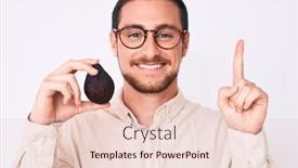  Presentation with avocado - Colorful slide deck enhanced with young-handsome-man-holding-avocado backdrop and a lemonade colored foreground