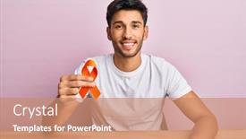  Presentation with awareness - Presentation theme with young-handsome-man-holding-awareness background and a coral colored foreground