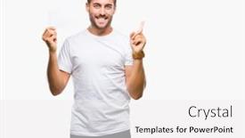  Presentation with blank - PPT layouts enhanced with young handsome man holding blank card over isolated background very happy pointing with hand and finger to the side background and a white colored foreground