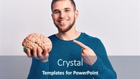  Presentation with psychology holding a brain - Slide set featuring young-handsome-man-holding-brain background and a ocean colored foreground