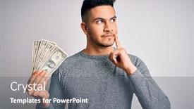  Presentation with bunch - Presentation with young-handsome-man-holding-bunch background and a gray colored foreground