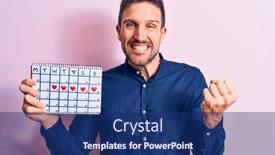  Presentation with hearts - Theme featuring young-handsome-man-holding-calendar background and a ocean colored foreground