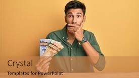  Presentation with canadian - Audience pleasing slide deck consisting of young-handsome-man-holding-canadian backdrop and a coral colored foreground