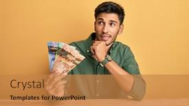  Presentation with canadian - Presentation featuring young-handsome-man-holding-canadian background and a gold colored foreground
