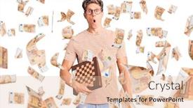  Presentation with chess - Amazing slides having young-handsome-man-holding-chess backdrop and a lemonade colored foreground