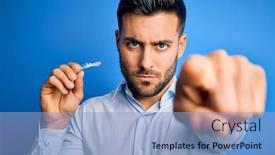  Presentation with correction - PPT layouts enhanced with young-handsome-man-holding-dental background and a light blue colored foreground