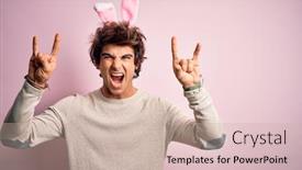  Presentation with rock star - Theme featuring young-handsome-man-holding-easter background and a soft green colored foreground