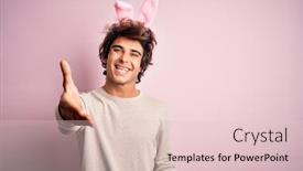  Presentation with business pink - Colorful slide set enhanced with young-handsome-man-holding-easter backdrop and a lemonade colored foreground