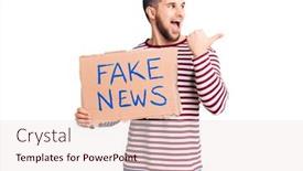  Presentation with fake news - Slide deck with young-handsome-man-holding-fake background and a lemonade colored foreground