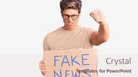  Presentation with fake news - PPT layouts consisting of young-handsome-man-holding-fake background and a lemonade colored foreground