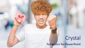  Presentation with heart - Slide deck enhanced with young handsome man holding heart background and a  colored foreground