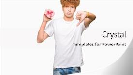  Presentation with valentine - Colorful presentation design enhanced with young handsome man holding heart backdrop and a white colored foreground