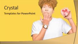  Presentation with heart - Audience pleasing slide deck consisting of young handsome man holding heart backdrop and a  colored foreground