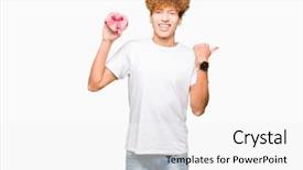  Presentation with heart - Cool new theme with young handsome man holding heart backdrop and a white colored foreground