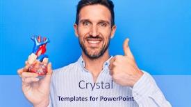  Presentation with arteries - Audience pleasing PPT layouts consisting of young-handsome-man-holding-heart backdrop and a sky blue colored foreground