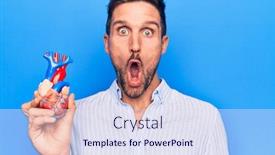  Presentation with arteries - Cool new slide deck with young-handsome-man-holding-heart backdrop and a sky blue colored foreground