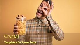  Presentation with dry eye - Presentation design having young-handsome-man-holding-jar background and a tawny brown colored foreground