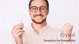  Presentation with inspiration - Slide deck having young-handsome-man-holding-lightbulb background and a lemonade colored foreground