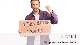  Presentation with protest - Slide deck with young-handsome-man-holding-mother background and a white colored foreground